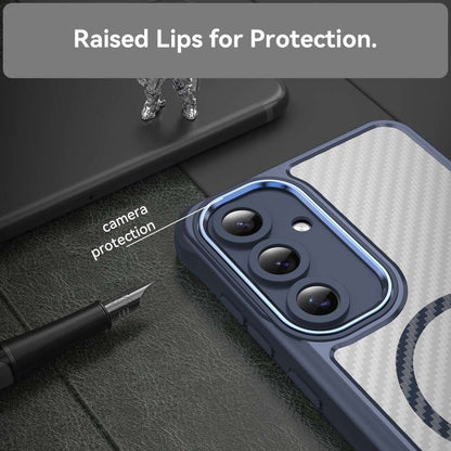 Hybrid Hülle für Samsung Galaxy S24 FE Carbon MagSafe Shockproof PC Handy Cover