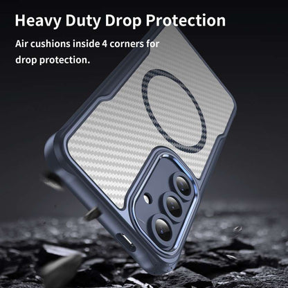 Hybrid Hülle für Samsung Galaxy S24 FE Carbon MagSafe Shockproof PC Handy Cover