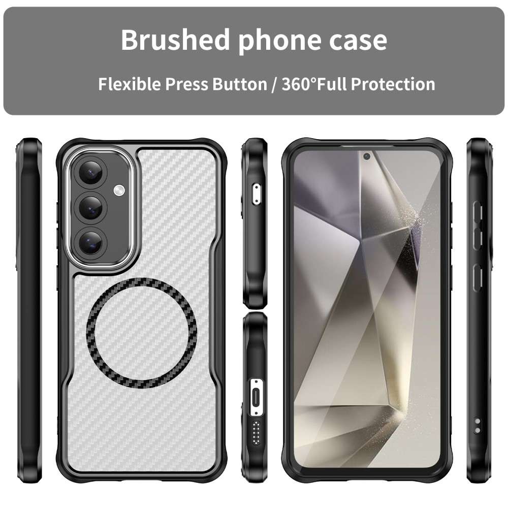 Hybrid Hülle für Samsung Galaxy S24 FE Carbon MagSafe Shockproof PC Handy Cover