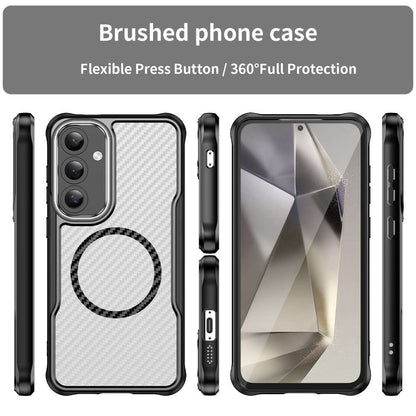 Hybrid Hülle für Samsung Galaxy S24 FE Carbon MagSafe Shockproof PC Handy Cover