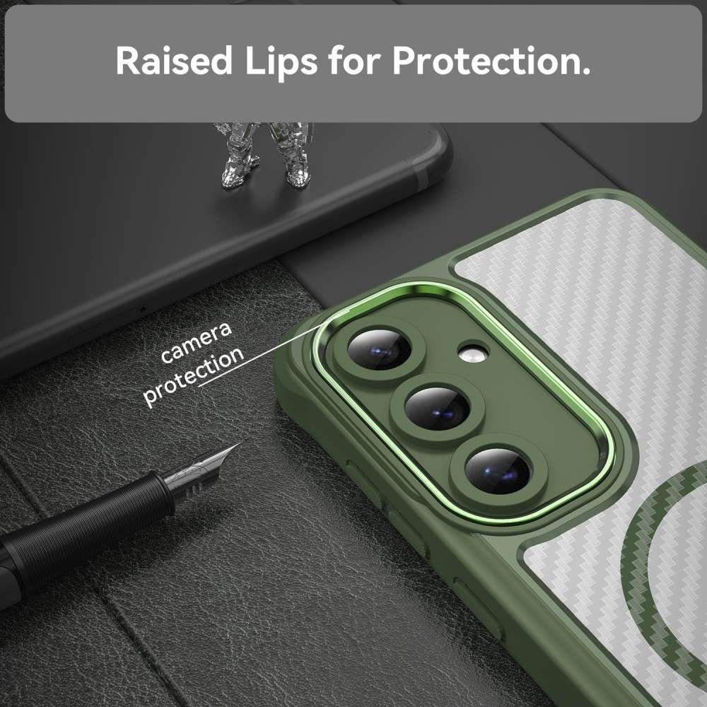 Hybrid Hülle für Samsung Galaxy S24 FE Carbon MagSafe Shockproof PC Handy Cover