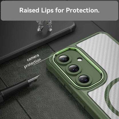 Hybrid Hülle für Samsung Galaxy S24 FE Carbon MagSafe Shockproof PC Handy Cover