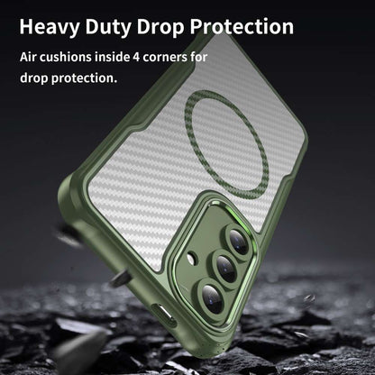 Hybrid Hülle für Samsung Galaxy S24 FE Carbon MagSafe Shockproof PC Handy Cover