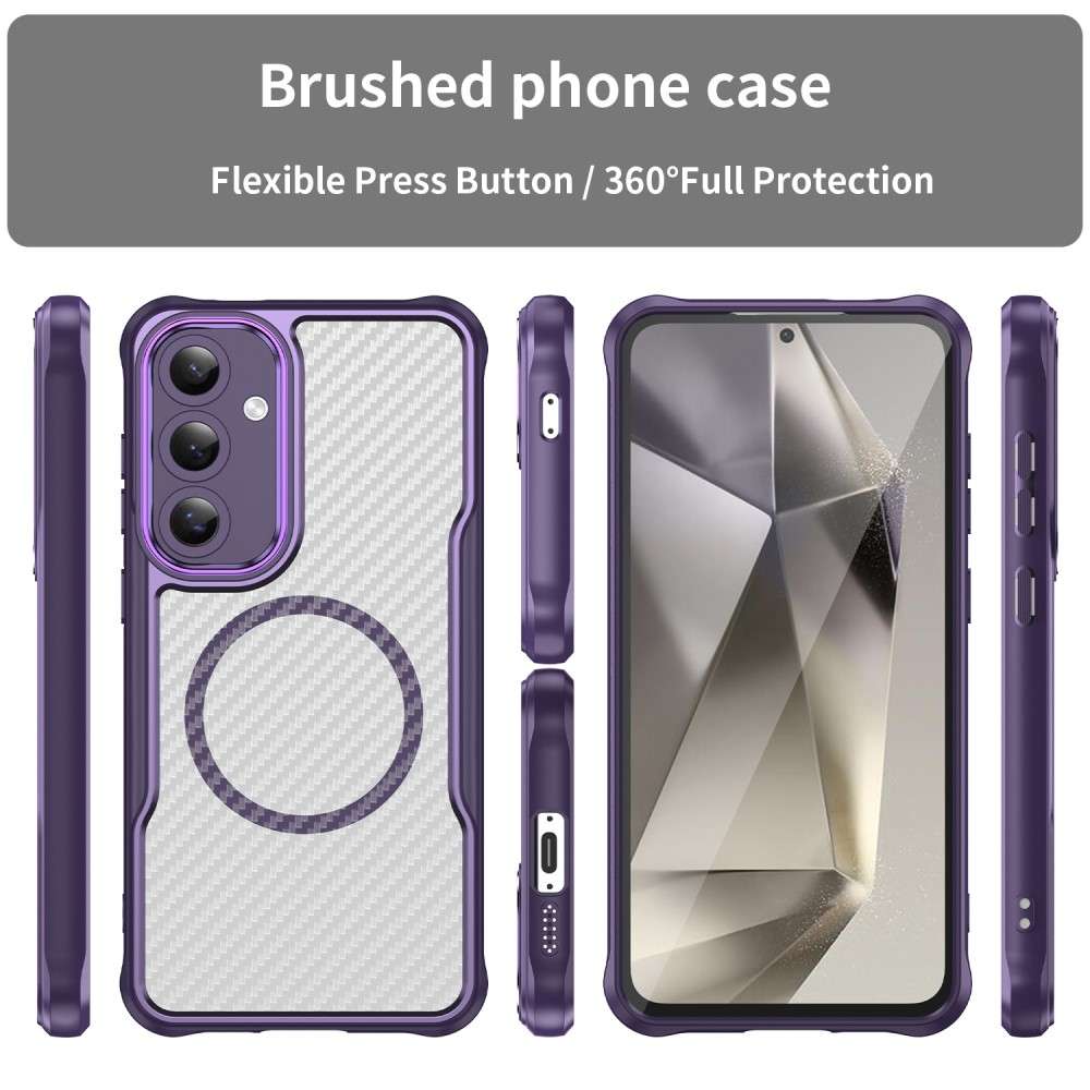Hybrid Hülle für Samsung Galaxy S24 FE Carbon MagSafe Shockproof PC Handy Cover