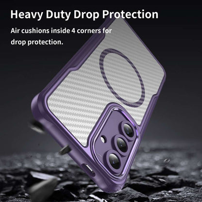Hybrid Hülle für Samsung Galaxy S24 FE Carbon MagSafe Shockproof PC Handy Cover