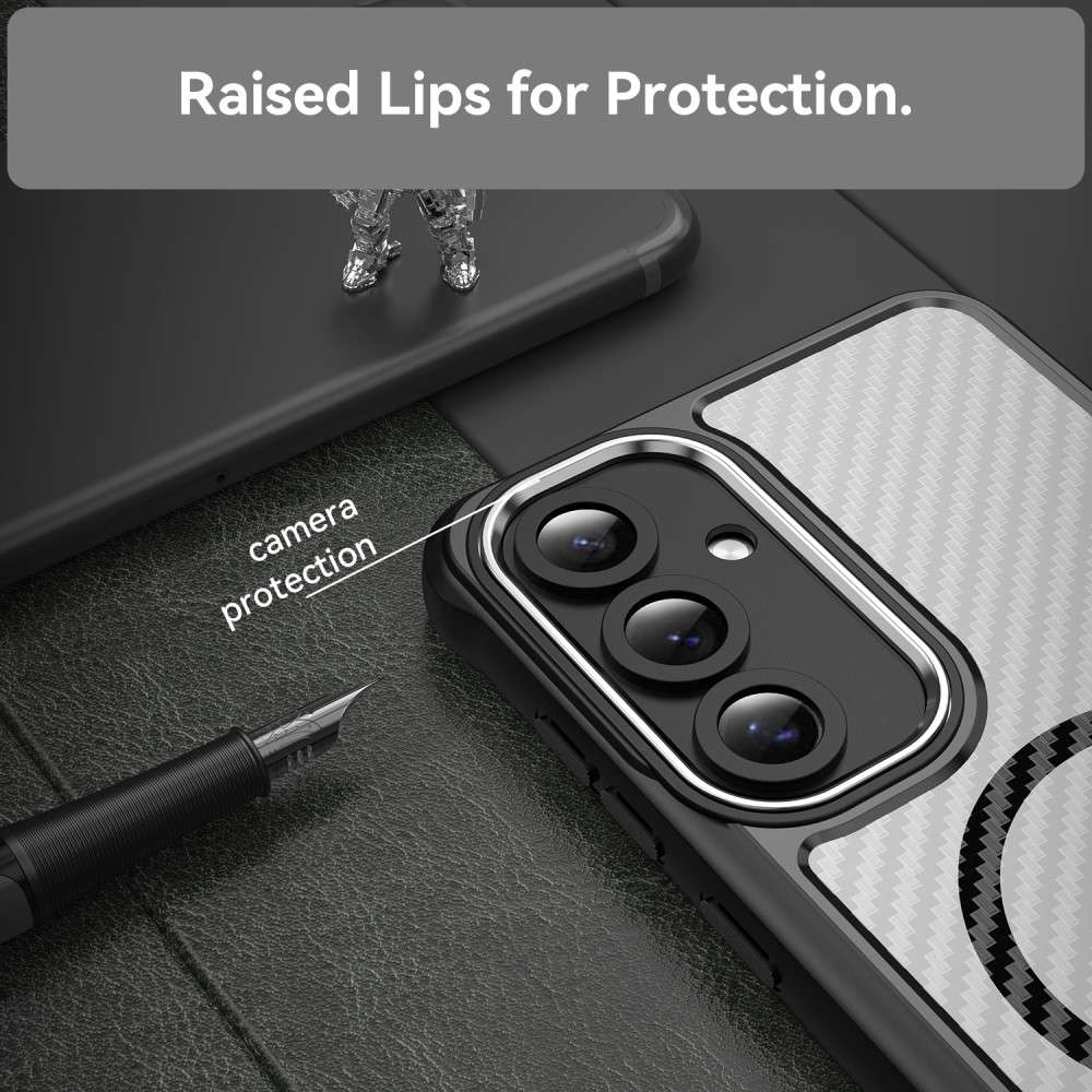 Hybrid Hülle für Samsung Galaxy S24 FE Carbon MagSafe Shockproof PC Handy Cover