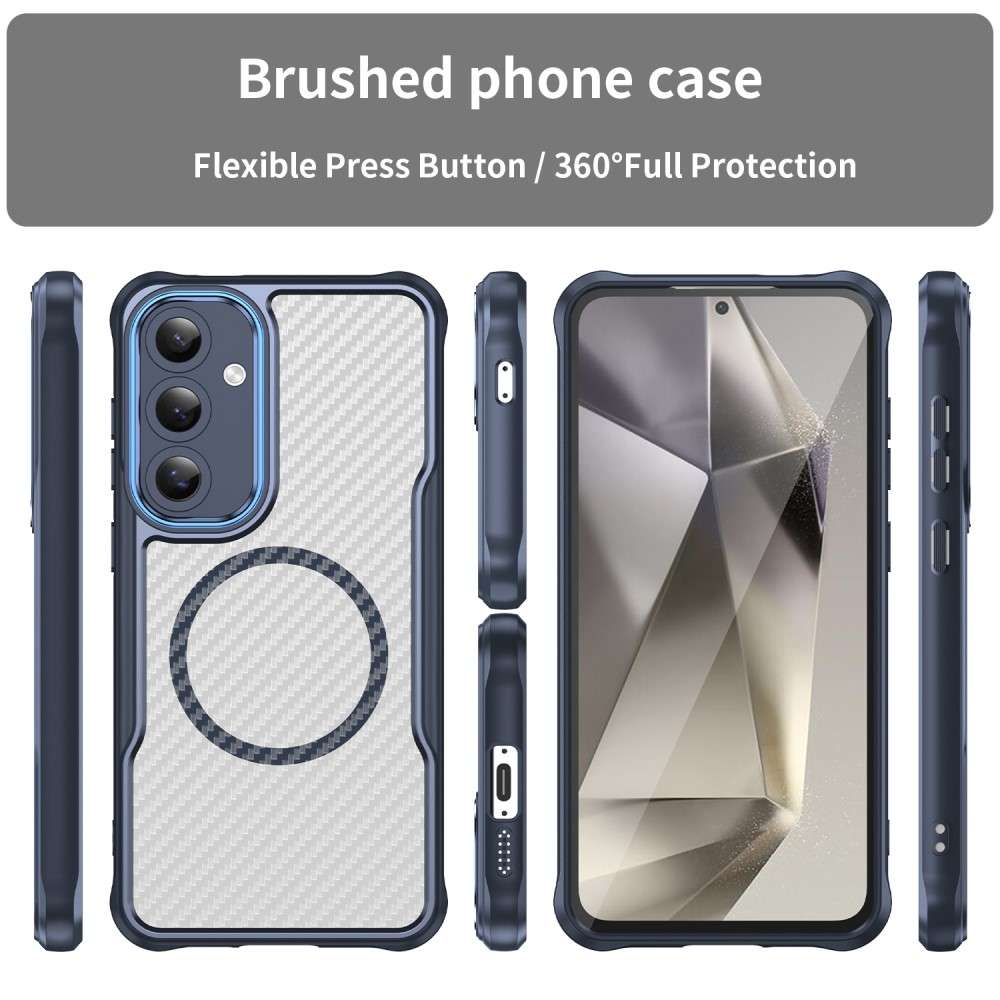 Hybrid Hülle für Samsung Galaxy S24 FE Carbon MagSafe Shockproof PC Handy Cover