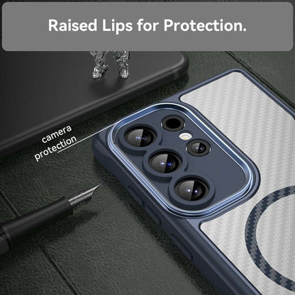 Hybrid Hülle für Samsung Galaxy S25 ULTRA Carbon MagSafe Shockproof TPU Cover