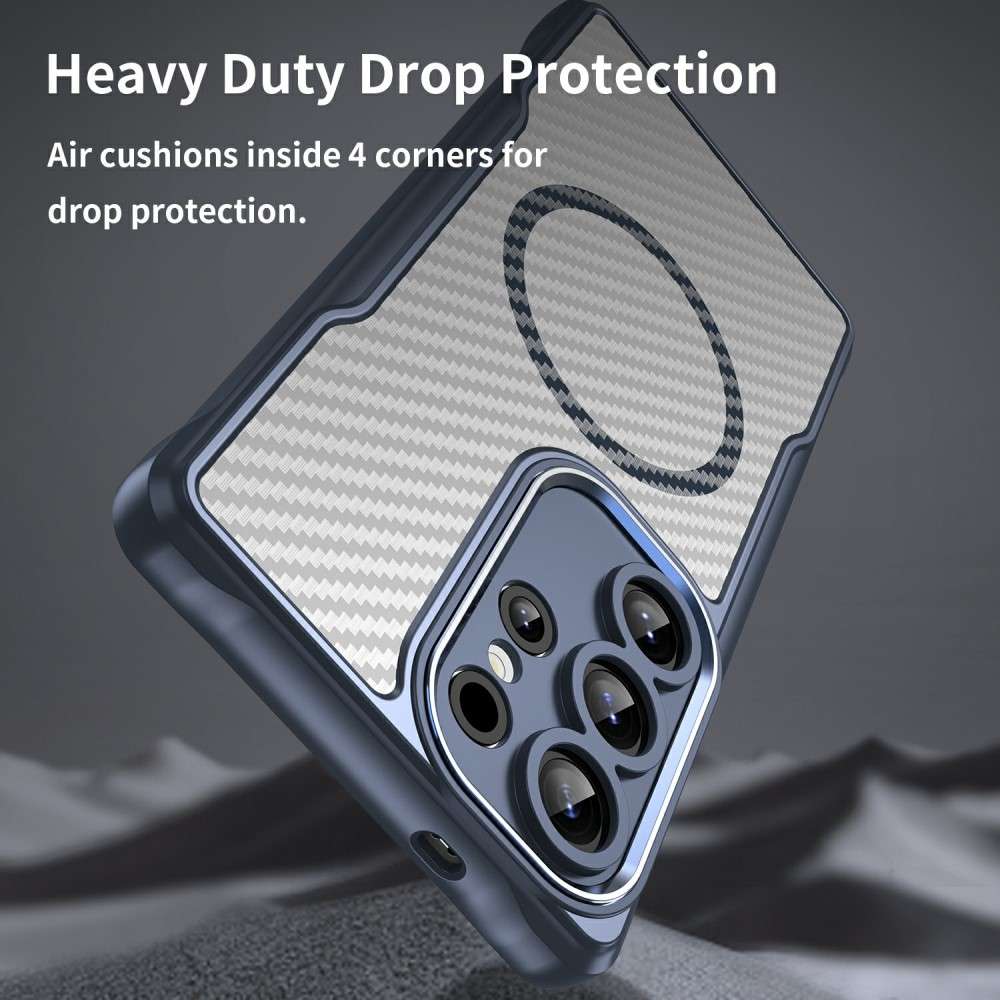 Hybrid Hülle für Samsung Galaxy S25 ULTRA Carbon MagSafe Shockproof TPU Cover