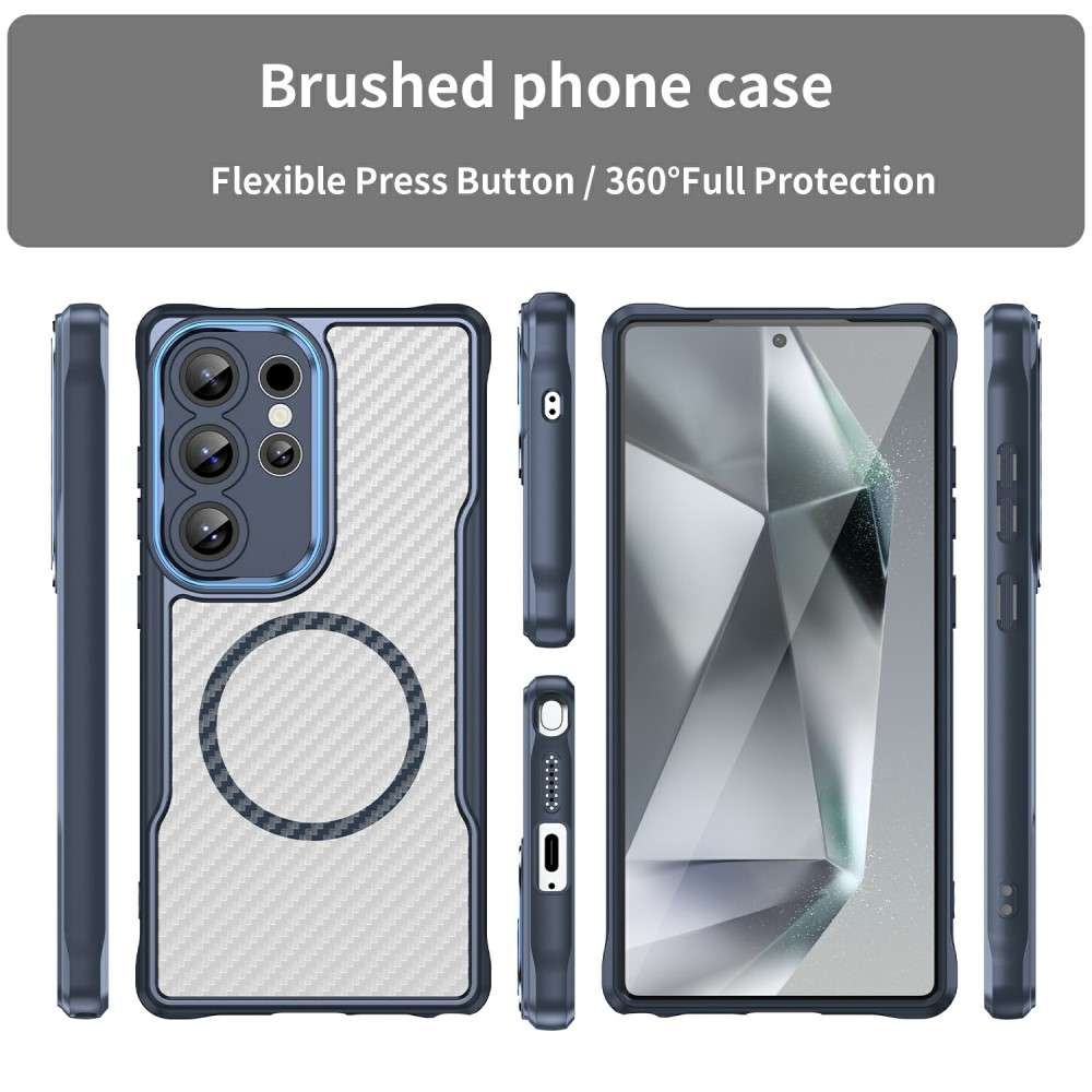 Hybrid Hülle für Samsung Galaxy S25 ULTRA Carbon MagSafe Shockproof TPU Cover