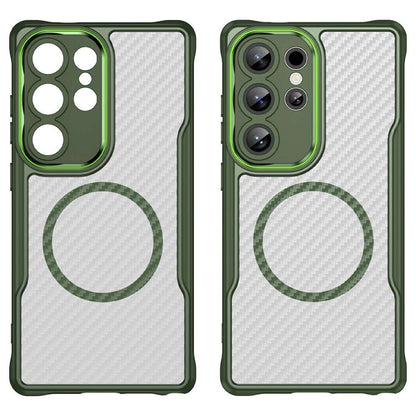 Hybrid Hülle für Samsung Galaxy S25 ULTRA Carbon MagSafe Shockproof TPU Cover