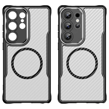 Hybrid Hülle für Samsung Galaxy S25 ULTRA Carbon MagSafe Shockproof TPU Cover