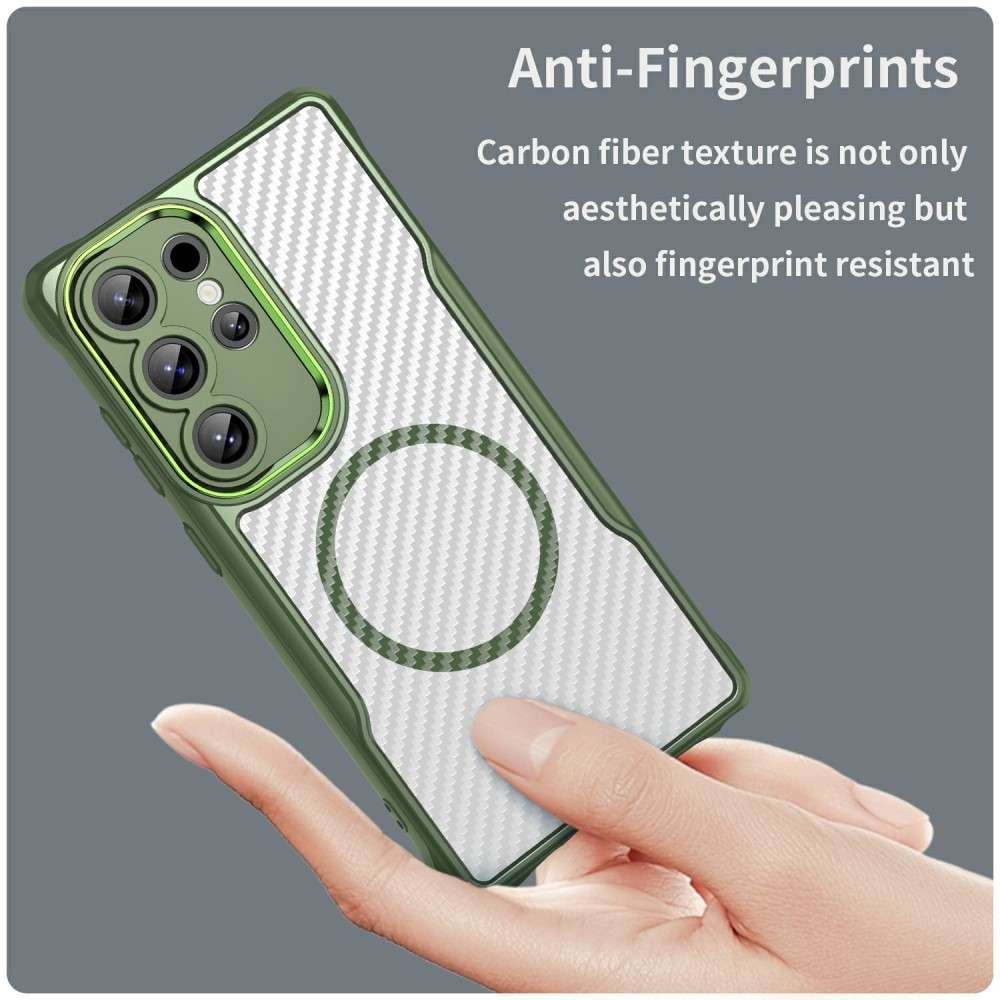 Hybrid Hülle für Samsung Galaxy S25 ULTRA Carbon MagSafe Shockproof TPU Cover