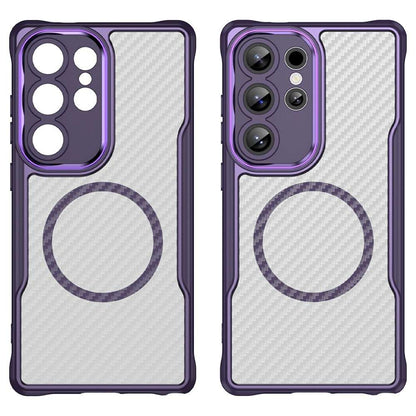 Hybrid Hülle für Samsung Galaxy S25 ULTRA Carbon MagSafe Shockproof TPU Cover