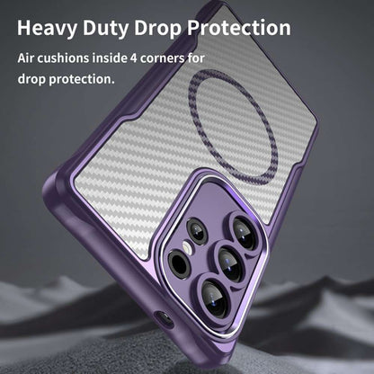Hybrid Hülle für Samsung Galaxy S25 ULTRA Carbon MagSafe Shockproof TPU Cover