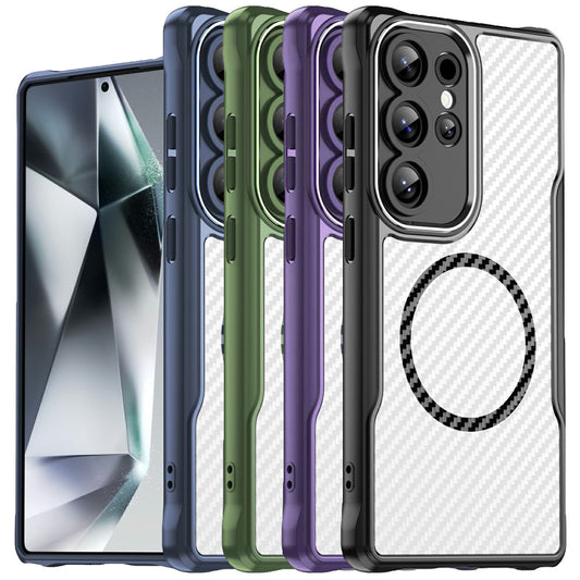 Hybrid Hülle für Samsung Galaxy S25 ULTRA Carbon MagSafe Shockproof TPU Cover