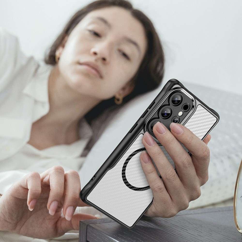 Hybrid Hülle für Samsung Galaxy S25 ULTRA Carbon MagSafe Shockproof TPU Cover