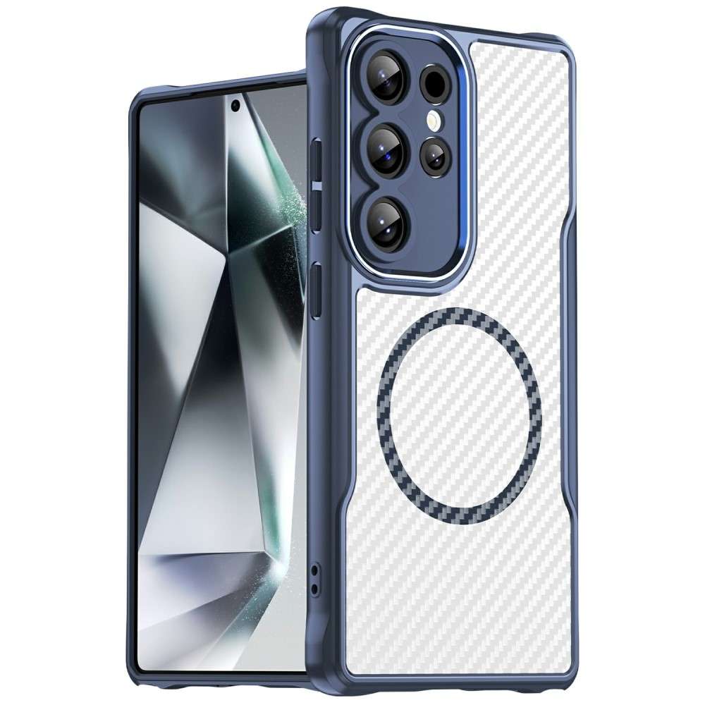 Hybrid Hülle für Samsung Galaxy S25 ULTRA Carbon MagSafe Shockproof TPU Cover