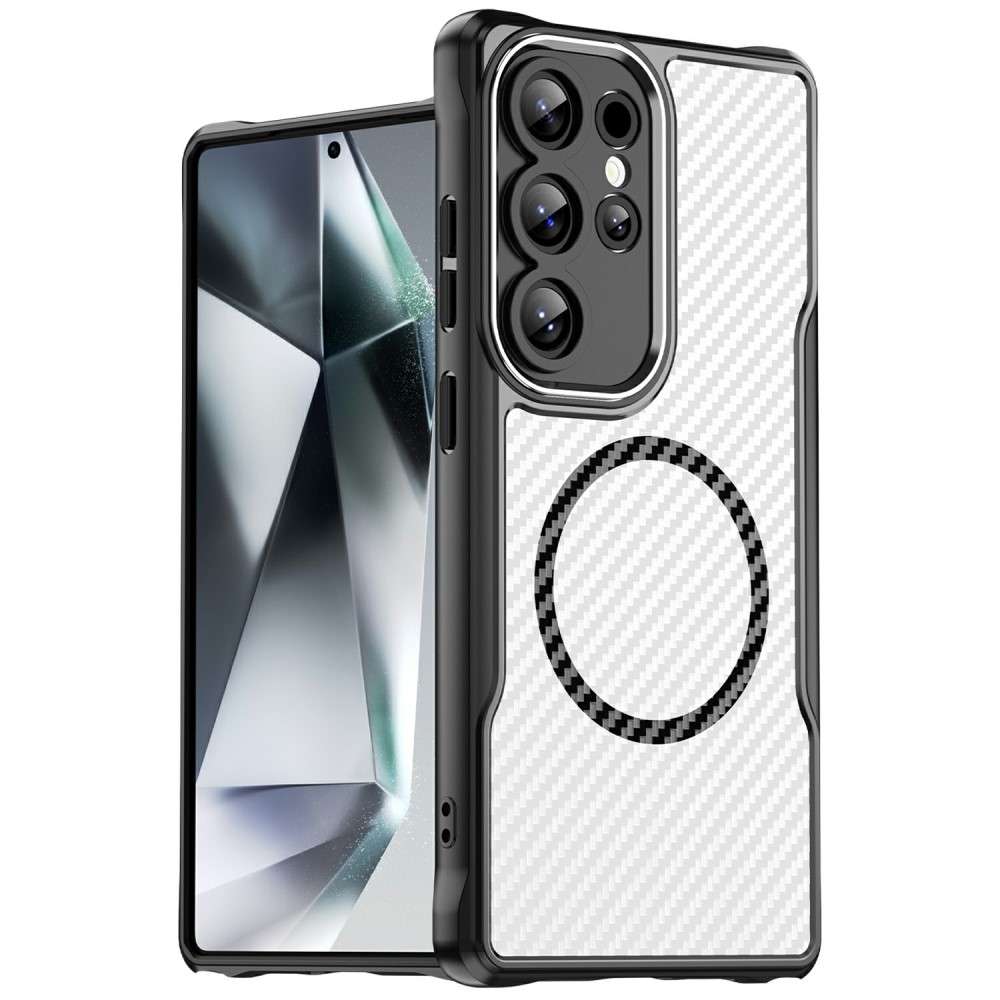 Hybrid Hülle für Samsung Galaxy S25 ULTRA Carbon MagSafe Shockproof TPU Cover