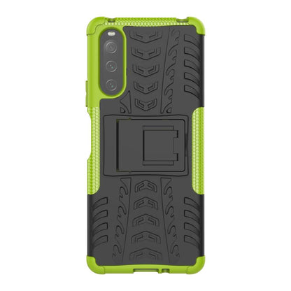 Outdoor Hülle für Sony Xperia 10 IV Tire Rutschfest Kickstand PC TPU Cover Case