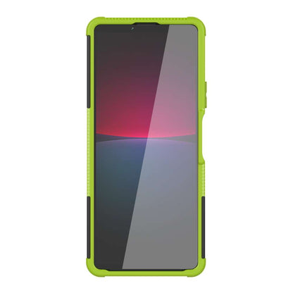 Outdoor Hülle für Sony Xperia 10 IV Tire Rutschfest Kickstand PC TPU Cover Case