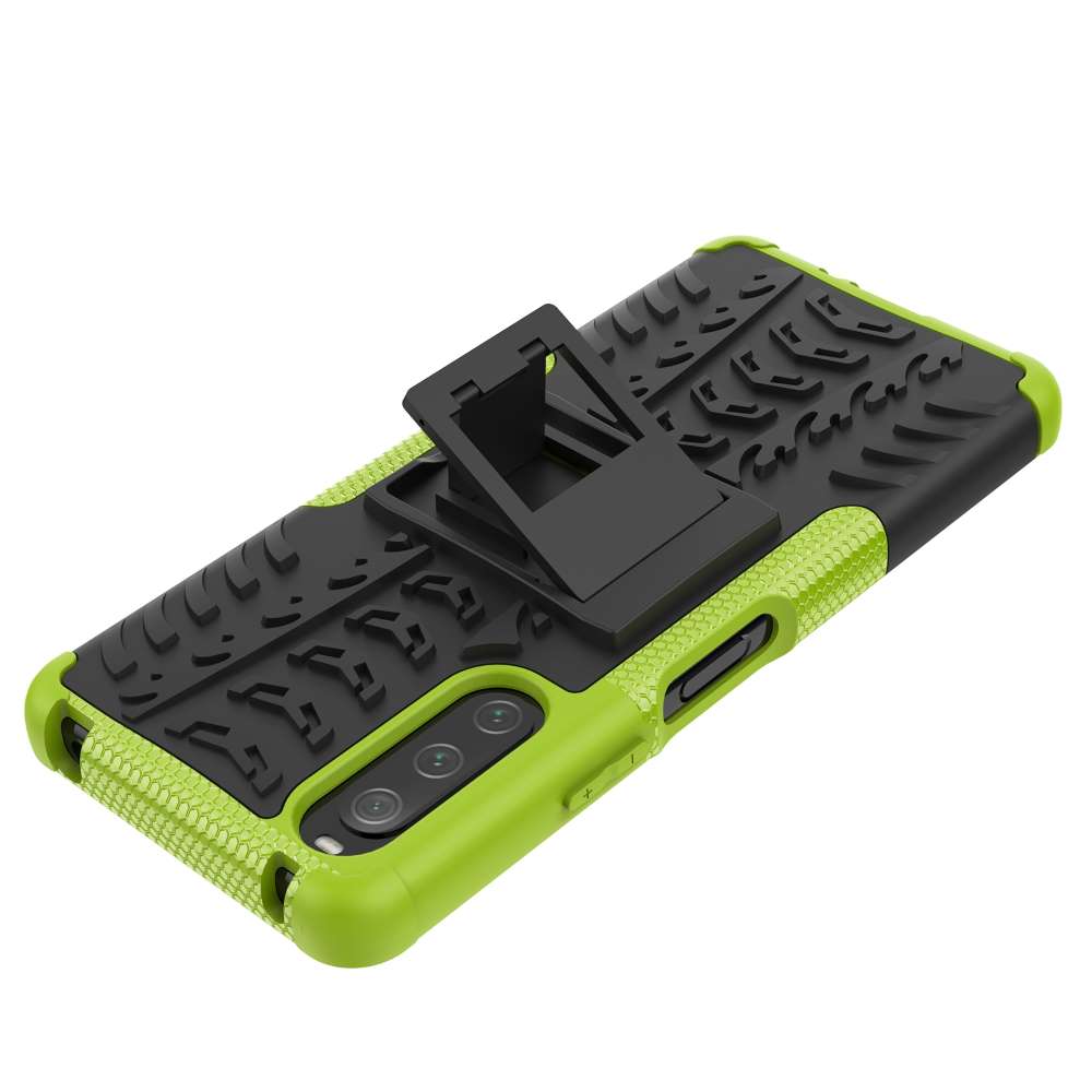 Outdoor Hülle für Sony Xperia 10 IV Tire Rutschfest Kickstand PC TPU Cover Case