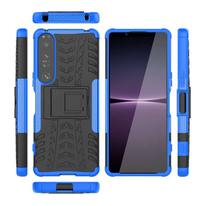Outdoor Hülle für Sony Xperia 1 IV Tire Rutschfest Kickstand PC TPU Cover Case