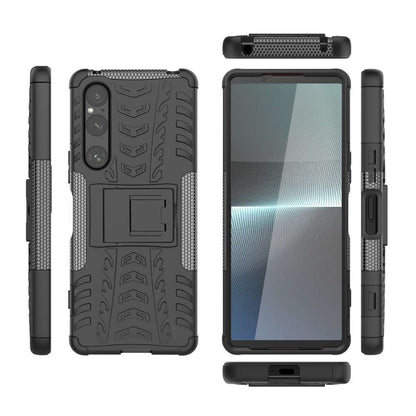 Outdoor Hülle für Sony Xperia 1 V Tire Rutschfest Kickstand PC TPU Cover Case