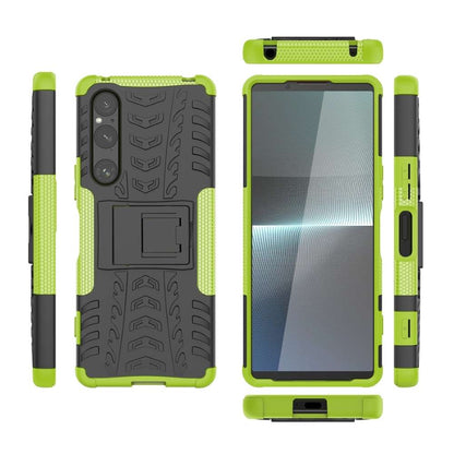 Outdoor Hülle für Sony Xperia 1 V Tire Rutschfest Kickstand PC TPU Cover Case