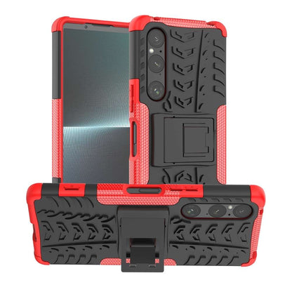 Outdoor Hülle für Sony Xperia 1 V Tire Rutschfest Kickstand PC TPU Cover Case