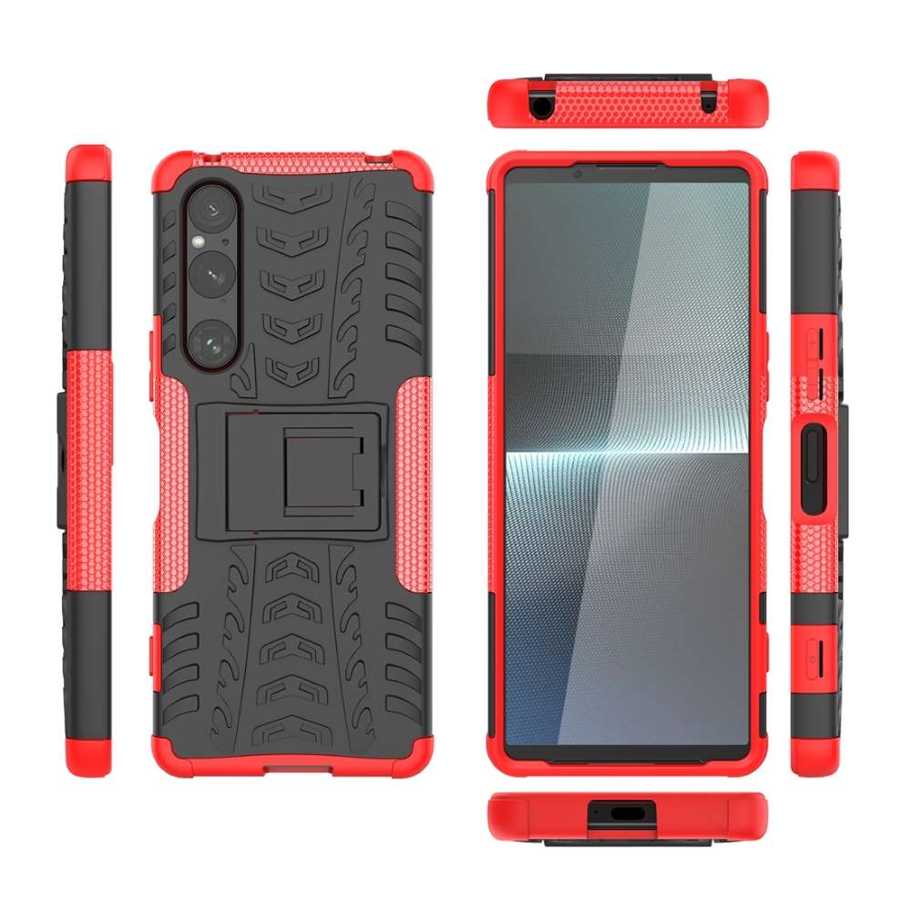 Outdoor Hülle für Sony Xperia 1 V Tire Rutschfest Kickstand PC TPU Cover Case