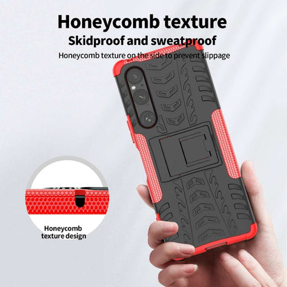 Outdoor Hülle für Sony Xperia 1 V Tire Rutschfest Kickstand PC TPU Cover Case