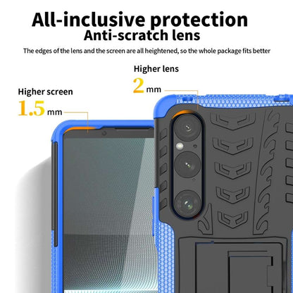 Outdoor Hülle für Sony Xperia 1 V Tire Rutschfest Kickstand PC TPU Cover Case