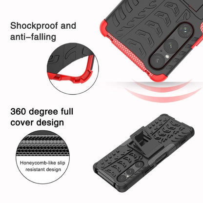 Outdoor Hülle für Sony Xperia 1 V Tire Rutschfest Kickstand PC TPU Cover Case