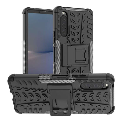 Outdoor Hülle für Sony Xperia 10 V Tire Rutschfest Kickstand PC TPU Cover Case