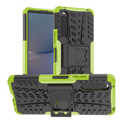 Outdoor Hülle für Sony Xperia 10 V Tire Rutschfest Kickstand PC TPU Cover Case