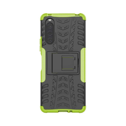 Outdoor Hülle für Sony Xperia 10 V Tire Rutschfest Kickstand PC TPU Cover Case