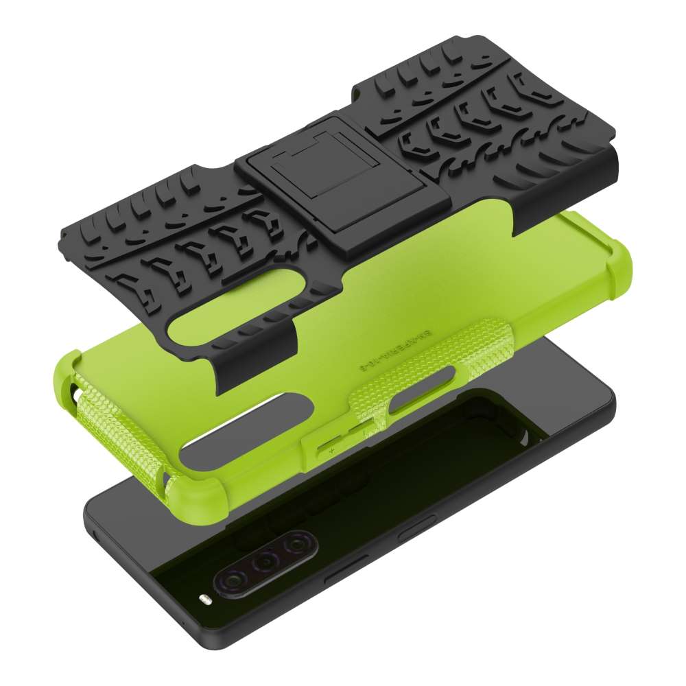 Outdoor Hülle für Sony Xperia 10 V Tire Rutschfest Kickstand PC TPU Cover Case