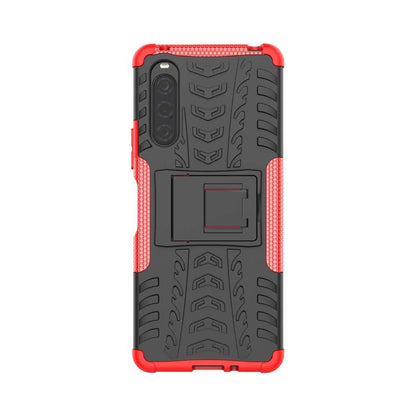 Outdoor Hülle für Sony Xperia 10 V Tire Rutschfest Kickstand PC TPU Cover Case