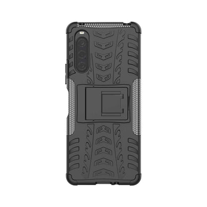 Outdoor Hülle für Sony Xperia 10 V Tire Rutschfest Kickstand PC TPU Cover Case