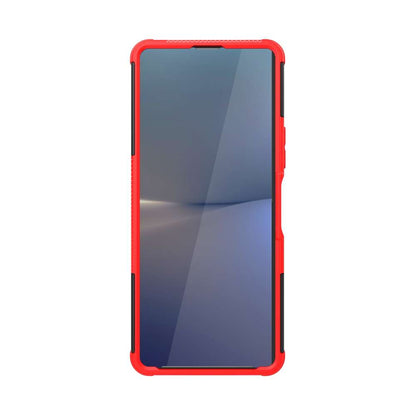 Outdoor Hülle für Sony Xperia 10 V Tire Rutschfest Kickstand PC TPU Cover Case