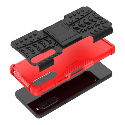Outdoor Hülle für Sony Xperia 10 V Tire Rutschfest Kickstand PC TPU Cover Case