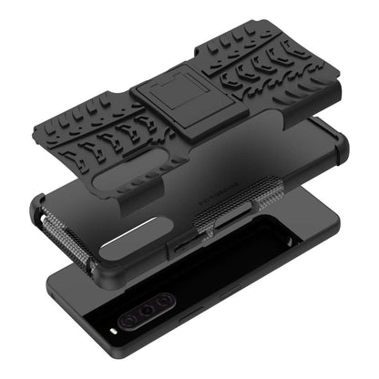 Outdoor Hülle für Sony Xperia 10 V Tire Rutschfest Kickstand PC TPU Cover Case