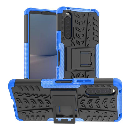Outdoor Hülle für Sony Xperia 10 V Tire Rutschfest Kickstand PC TPU Cover Case