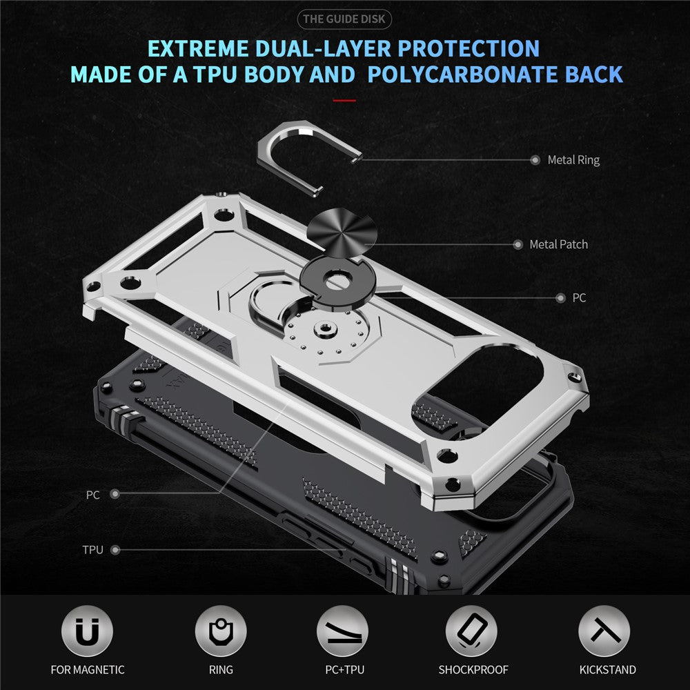Outdoor Hülle für Google Pixel 9a TPU PC Hybrid Sergeant Armor Ring Cover Case