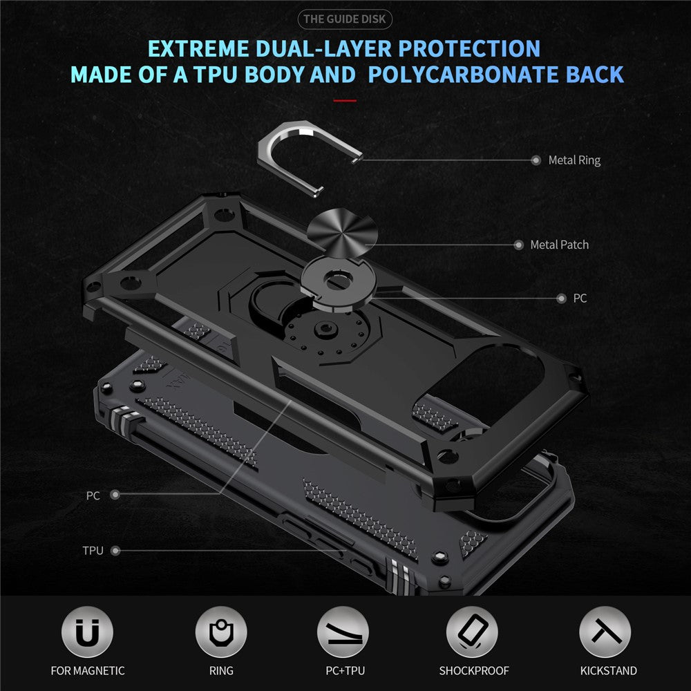 Outdoor Hülle für Google Pixel 9a TPU PC Hybrid Sergeant Armor Ring Cover Case