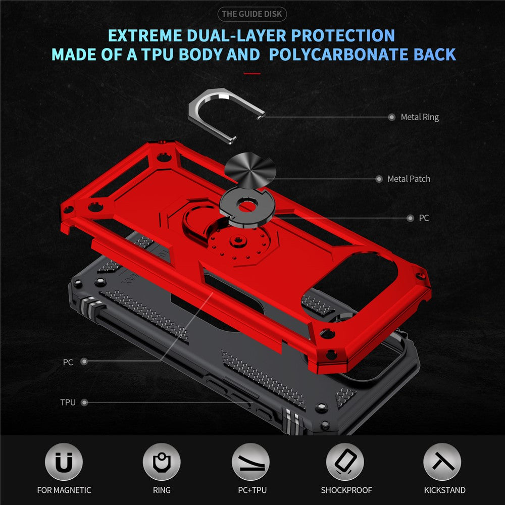 Outdoor Hülle für Google Pixel 9a TPU PC Hybrid Sergeant Armor Ring Cover Case