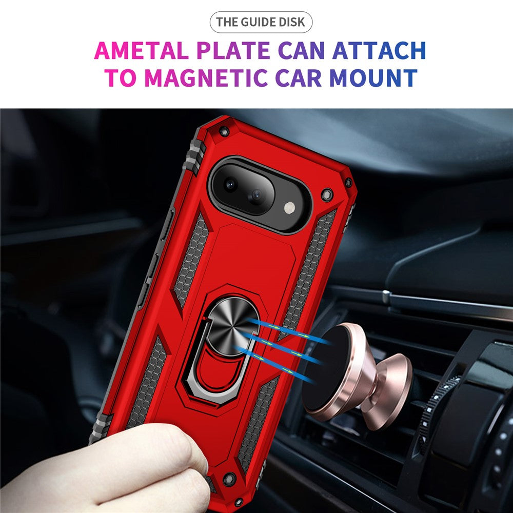 Outdoor Hülle für Google Pixel 9a TPU PC Hybrid Sergeant Armor Ring Cover Case