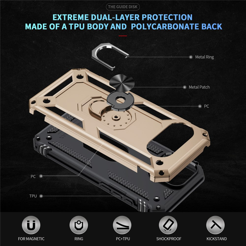 Outdoor Hülle für Google Pixel 9a TPU PC Hybrid Sergeant Armor Ring Cover Case
