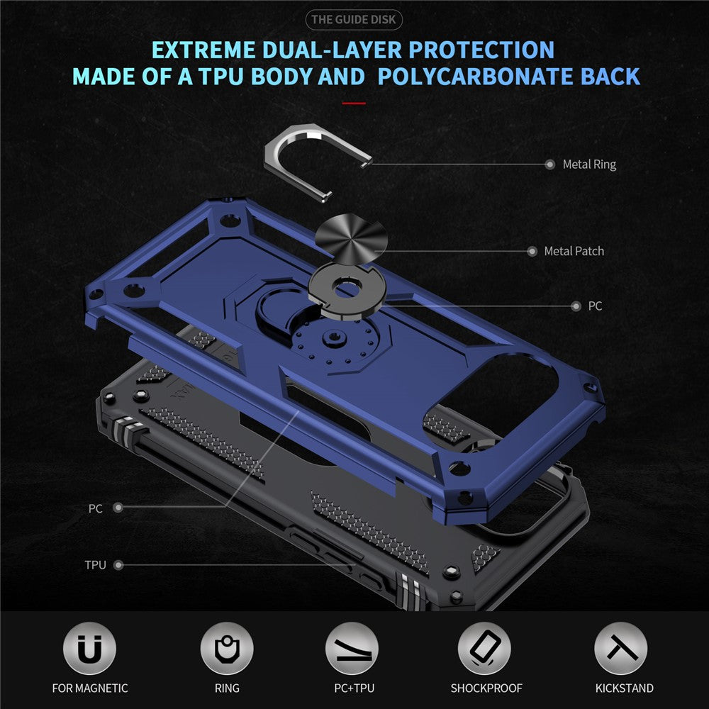 Outdoor Hülle für Google Pixel 9a TPU PC Hybrid Sergeant Armor Ring Cover Case